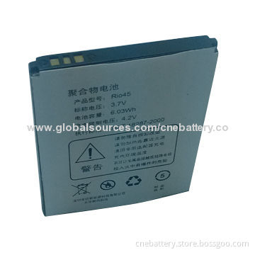 3.7V 1,650mAh Lithium Polymer Battery for Mobile Phones, Digital Camera, Watches, Electronics